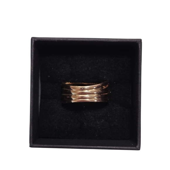 Pandora Rose Gold Sparkling & Polished Lines Ring Size 56 US 7.5 - Picture 4 of 7